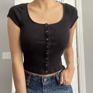 &other stories button down crop top